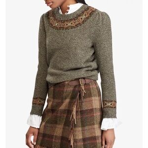 Polo Ralph Lauren Fair Isle wool-blend sweater size M